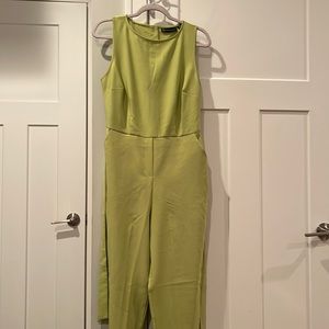 Button back tapered leg jumpsuit